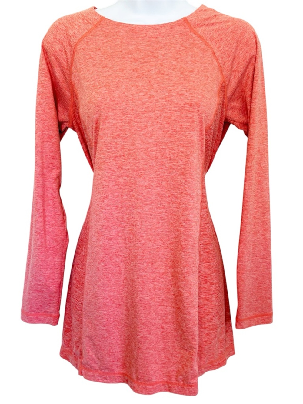 J. JILL Fit Marled Performance Tunic Top Coral Long Sleeve Stretch XS